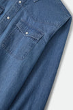 BRIXTON Waylon Lightweight Overshirt - Med Wash Chambray