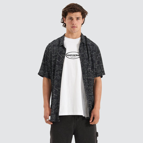 NENA AND PASADENA Criminalisation Relaxed Party Shirt Black Print