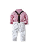 E-MALE 4 Piece Boys Clothing Set - White/Red Stripe