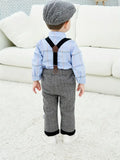 E-MALE 5 Piece Boys Clothing Set - Grey Herringbone/Blue Check