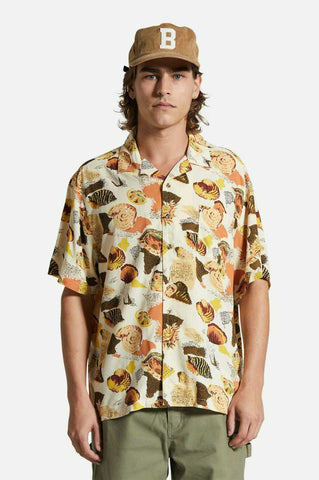 BRIXTON Bunker Reserve S/S Camp Collar Shirt- Multi Colour Shell