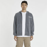 KISS CHACEY Evolution Relaxed Zip Front Hoodie - Pigment Castlerock