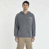 KISS CHACEY Evolution Relaxed Zip Front Hoodie - Pigment Castlerock