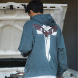 KISS CHACEY Evolution Relaxed Zip Front Hoodie - Pigment Castlerock