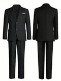 E-MALE 2 Piece Boys Suit - Black