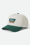 BRIXTON Linwood C Netplus MP Snapback Cap - Off White/Primal Green
