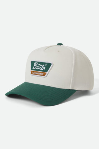 BRIXTON Linwood C Netplus MP Snapback Cap - Off White/Primal Green