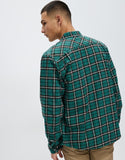 BRIXTON BOWERY SUMMER WEIGHT L/S WOVEN - Spruce/Off White/Dark Earth