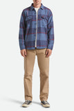 BRIXTON BOWERY L/S FLANNEL - Bering Sea/Mood Indigo/Adrenaline Rush