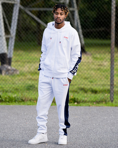 KING MANOR TRACKSUIT BOTTOMS - WHITE