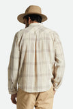 BRIXTON MEMPHIS LINEN BLEND L/S SHIRT - Whitecap/Cinder Grey
