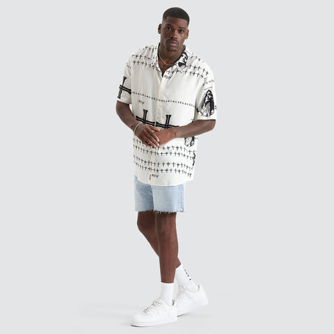 KISS CHACEY Omens Party Shirt- White/Black