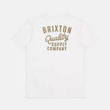 BRIXTON HUBAL RELAXED TEE - White/Brass