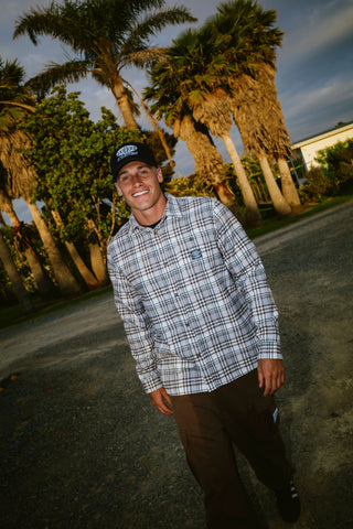 RUSTY Brooks Long Sleeve Shirt - Navy Blue