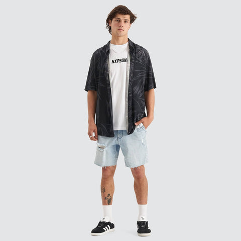 NENA AND PASADENA Selector Relaxed Short Sleeve Shirt - Black Print