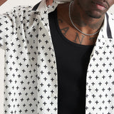 KISS CHACEY STAMP RELAXED RESORT SHIRT - Black/White