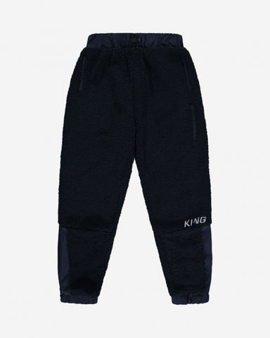 KING TENNYSON SHERPA TRACKSUIT BOTTOMS - INK BLUE
