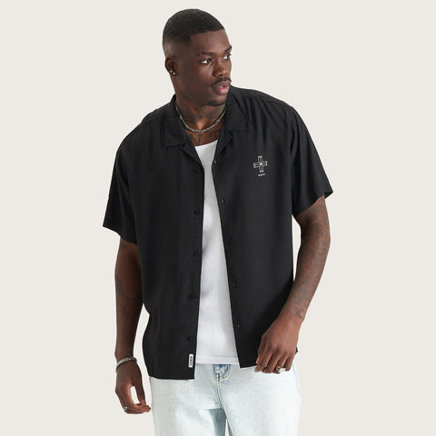 KISS CHACEY TRIUMPH RELAXED RESORT SHIRT - Black Print