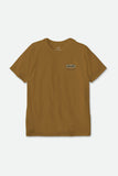 BRIXTON REGAL S/S STANDARD TEE - Golden Brown/Washed Black