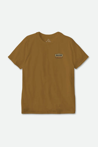 BRIXTON REGAL S/S STANDARD TEE - Golden Brown/Washed Black