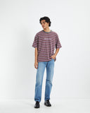 BRIXTON HILT BOXY ALPHA LINE TEE - Viva Stripe