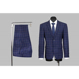 Scuzzatti 2241 Wool Blend 2 Piece Plaid Suit - Navy