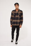 BRIXTON BOWERY LS FLANNEL SHIRT - Heather Grey/Charcoal