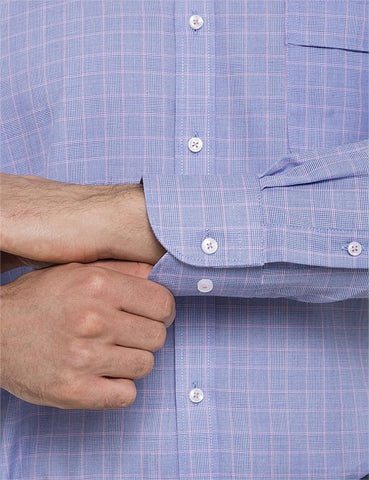 Van Heusen OVERCHECK CLASSIC FIT SHIRT - Blue Pink