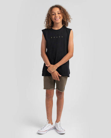 Rusty Short Cut Muscle Boys - Black