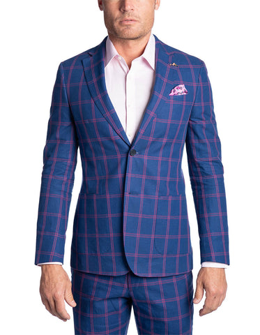 Uberstone Tyson Navy Plaid Jacket