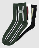 STUSSY VERTICAL STRIPE 3 PACK SOCK