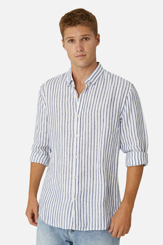 INDUSTRIE THE FELIZ SHIRT - White Navy