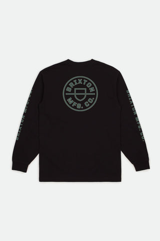 BRIXTON Crest Long Sleeve Tee - Black/Cream