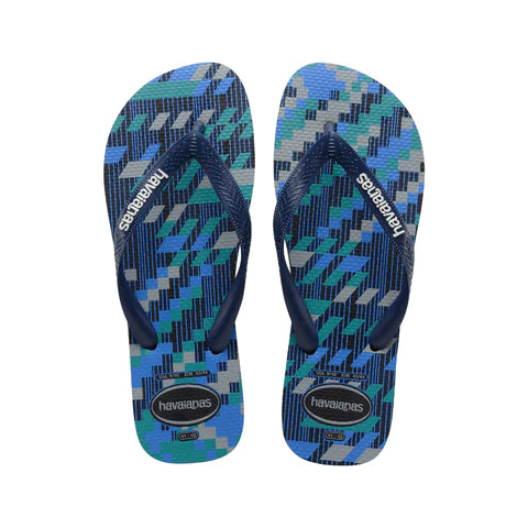 Havaianas Print Thong - Navy/Blue/Teal Geo
