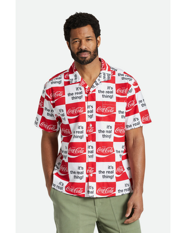 BRIXTON COCA-COLA BUNKER S/S SHIRT - White/Red
