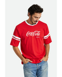 BRIXTON COCA-COLA CLASSIC FOOTBALL TEE - Coke Red