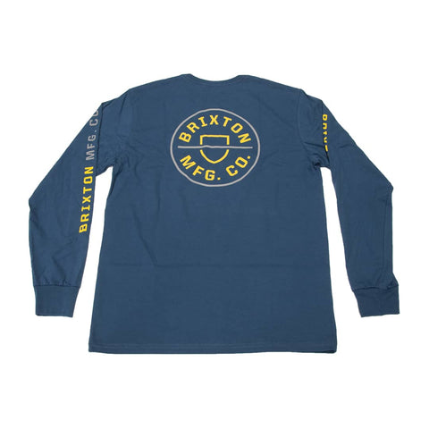 BRIXTON Crest Long Sleeve Tee - Joe Blue