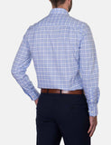 Hardy Amies 356SF Classic Light Blue Check LS Business Shirt