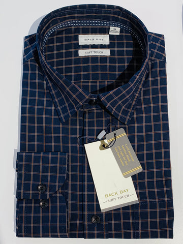 Back Bay G560203 Long Sleeve Shirt - Midnight Check