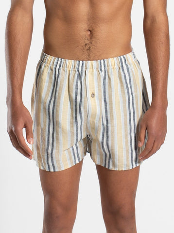 JAMES HARPER JHBX53 DOUBLE STRIPE LINEN SLEEP SHORTS - Multi