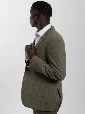 James Harper JHJ63 Textured Unstructured Blazer - Caramel