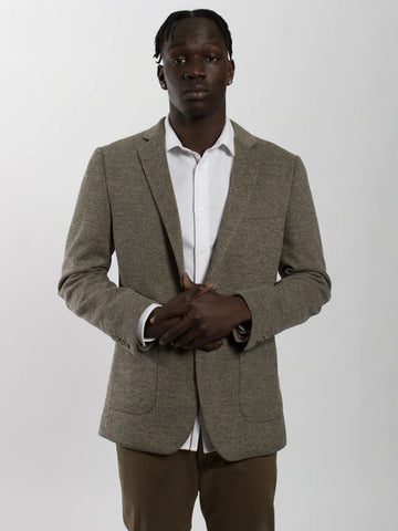 James Harper JHJ63 Textured Unstructured Blazer - Caramel