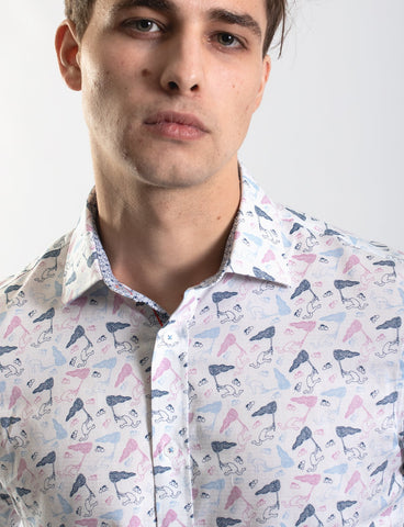 James Harper JHS341 MICHAEL LEUNIG BUTTERFLY NET PRINT L/S SHIRT