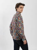 James Harper JHS412 Foliage Long Sleeve Shirt - Rhubarb