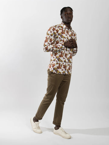 James Harper JHS436 Maple Leaf Long Sleeve Shirt - Tan