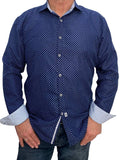 Jimmy Stuart MYSTERY GEOMETRIC L/S SHIRT - Navy