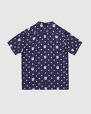 wndrr RIVIERA S/S PRINT SHIRT - Navy/White