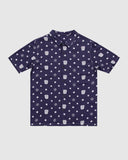 wndrr RIVIERA S/S PRINT SHIRT - Navy/White