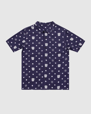 wndrr RIVIERA S/S PRINT SHIRT - Navy/White