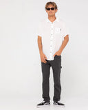 RUSTY Razor Blade Short Sleeve Rayon Shirt - White